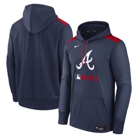 Atlanta Braves Collection Performance Pullover Hoodie - Navy