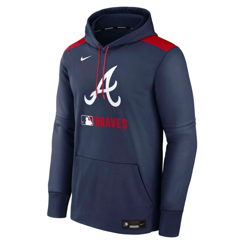 Atlanta Braves Collection Performance Pullover Hoodie - Navy - Image 2