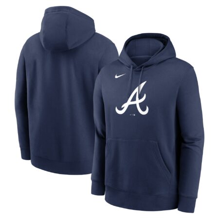 Atlanta Braves Logo Club Fleece Pullover Hoodie - Navy