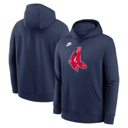 Boston Red Sox Cooperstown Collection Logo Club Pullover Hoodie - Navy
