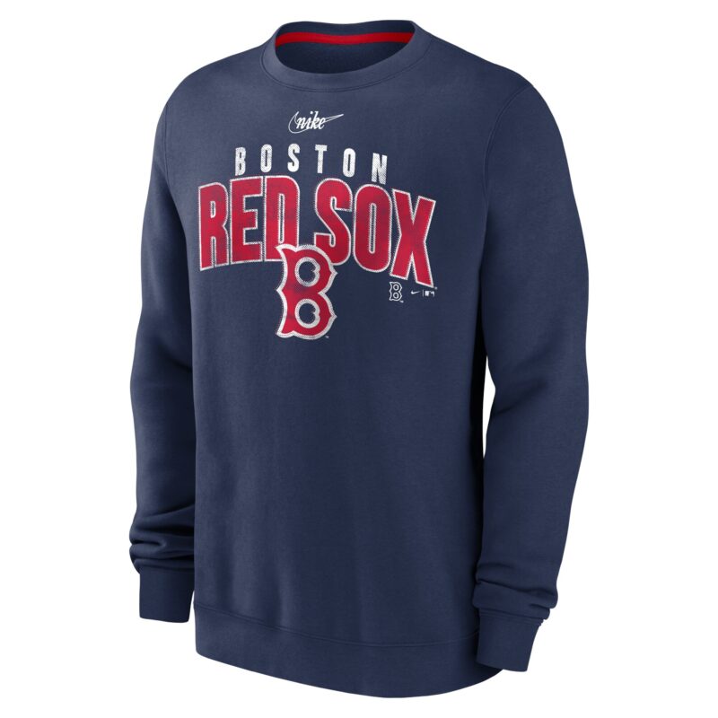 Boston Red Sox Cooperstown Collection Team Shout Out Pullover Sweatshirt - Navy - Image 2