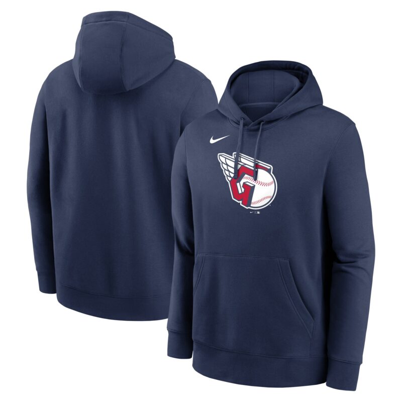 Cleveland Guardians Logo Club Fleece Pullover Hoodie - Navy