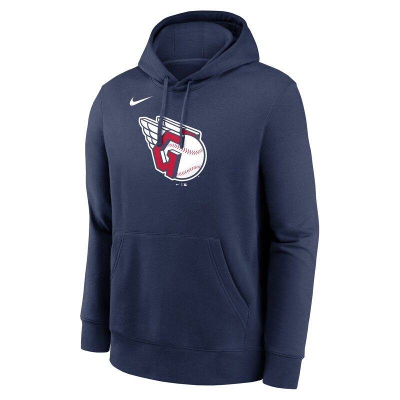 Cleveland Guardians Logo Club Fleece Pullover Hoodie - Navy - Image 2