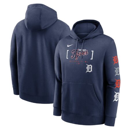 Detroit Tigers Club Stack Pullover Hoodie - Navy