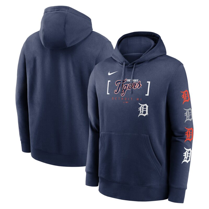 Detroit Tigers Club Stack Pullover Hoodie - Navy