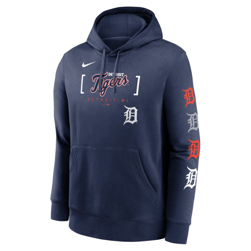 Detroit Tigers Club Stack Pullover Hoodie - Navy - Image 2