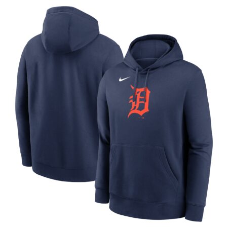 Detroit Tigers Logo Club Fleece Pullover Hoodie - Navy