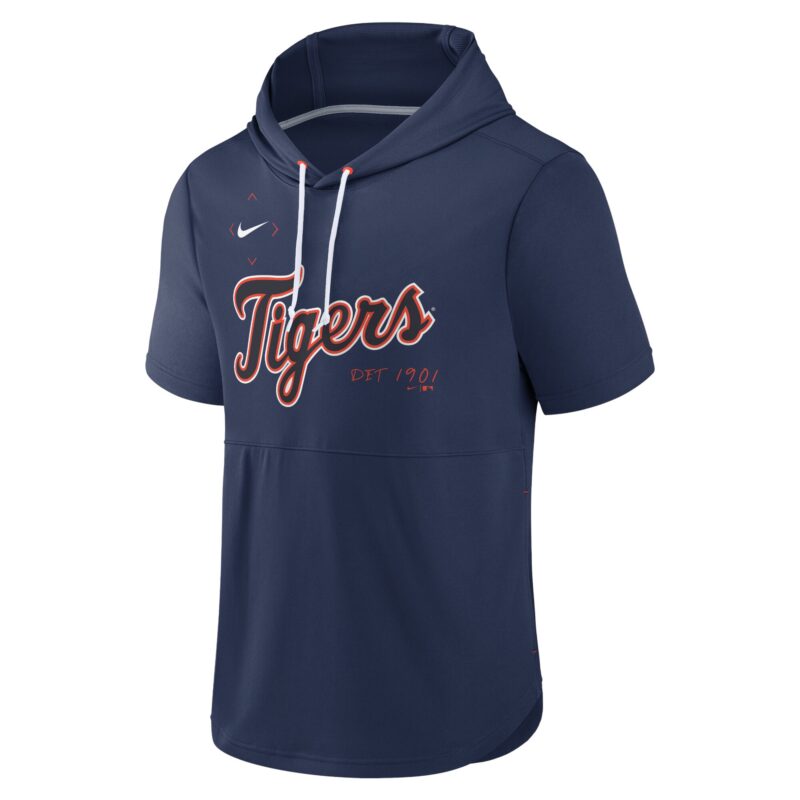 Detroit Tigers Springer Short Sleeve Team Pullover Hoodie - Navy - Image 2