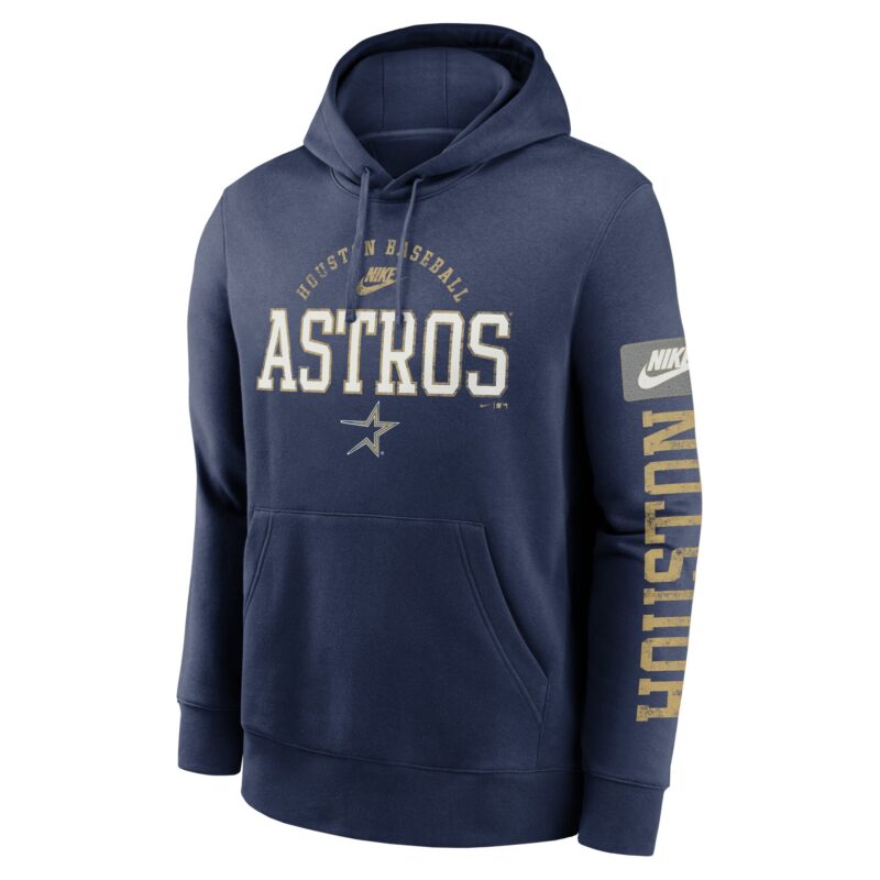 Houston Astros Cooperstown Collection Splitter Club Fleece Pullover Hoodie - Navy - Image 2