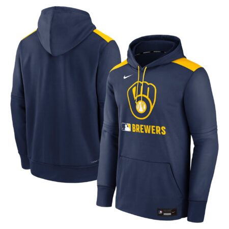 Milwaukee Brewers Collection Performance Pullover Hoodie - Navy