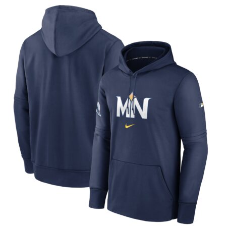 Minnesota Twins 2024 City Connect Collection Practice Performance Pullover Hoodie - Navy