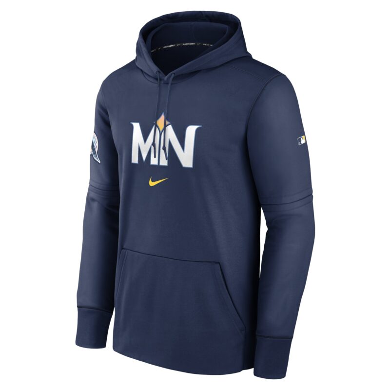 Minnesota Twins 2024 City Connect Collection Practice Performance Pullover Hoodie - Navy - Image 2