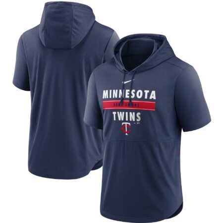 Minnesota Twins Home Team Short Sleeve Hoodie Top - Navy