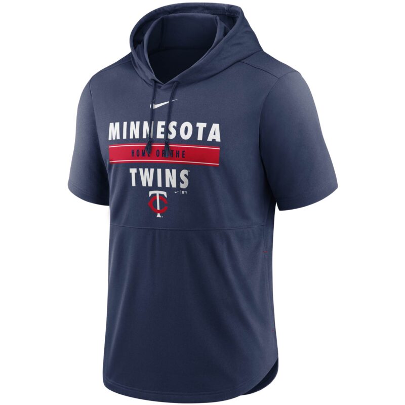Minnesota Twins Home Team Short Sleeve Hoodie Top - Navy - Image 2