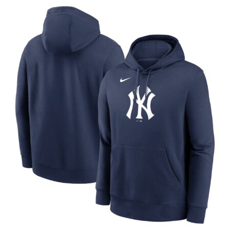 New York Yankees Logo Club Fleece Pullover Hoodie - Navy