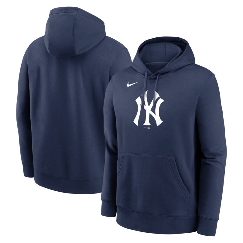 New York Yankees Logo Club Fleece Pullover Hoodie - Navy