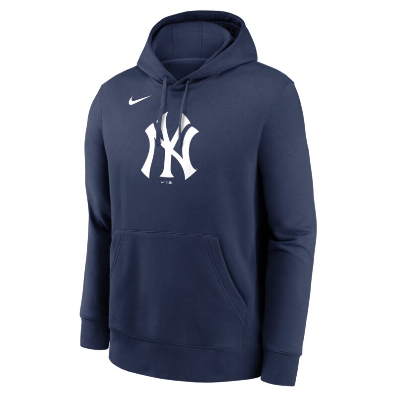 New York Yankees Logo Club Fleece Pullover Hoodie - Navy - Image 2