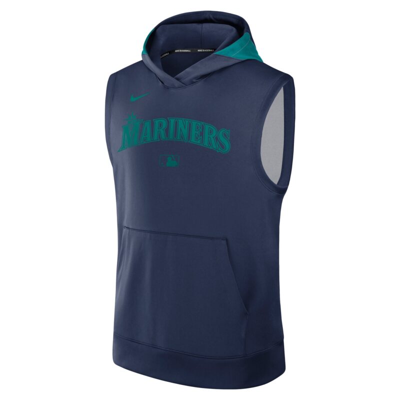 Seattle Mariners Collection Performance Sleeveless Pullover Hoodie - Navy - Image 2