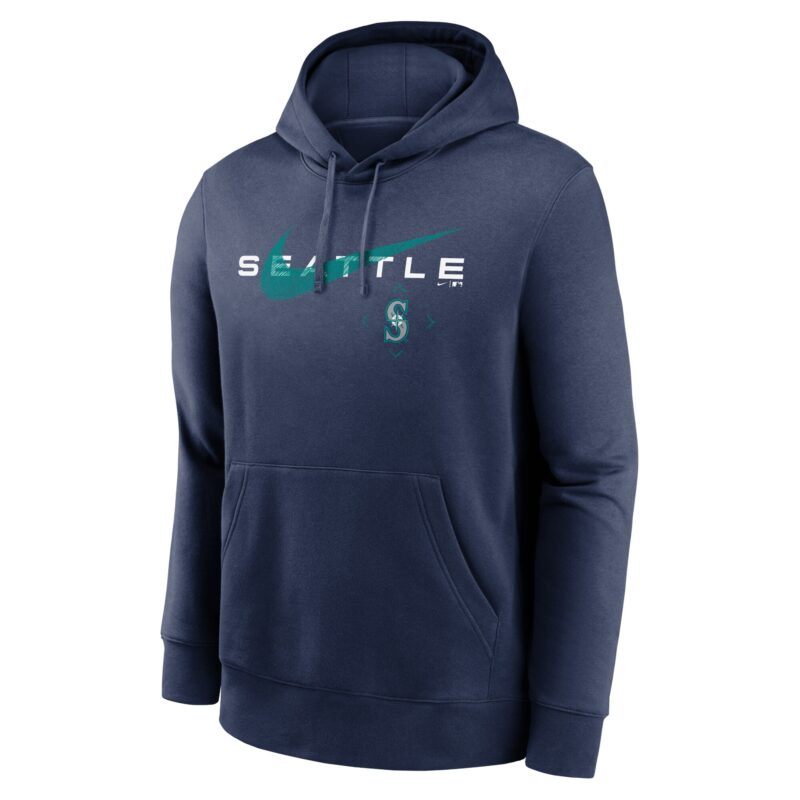 Seattle Mariners Big & Tall Over Arch Pullover Hoodie - Navy - Image 2