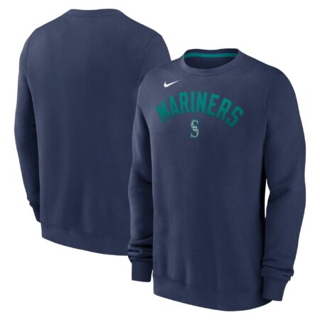 Seattle Mariners Classic Fleece Performance Pullover Sweatshirt - Navy