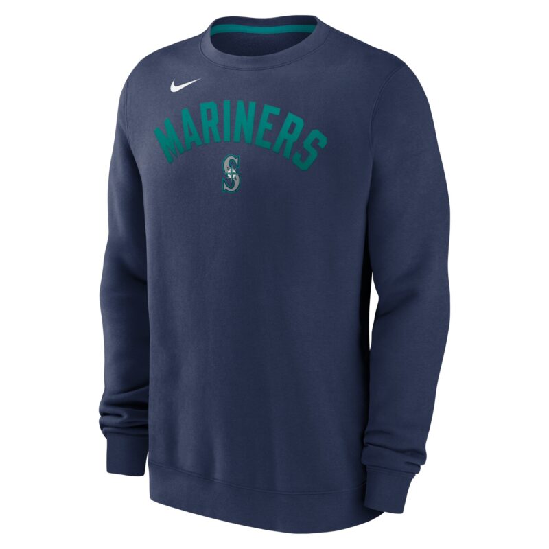 Seattle Mariners Classic Fleece Performance Pullover Sweatshirt - Navy - Image 2