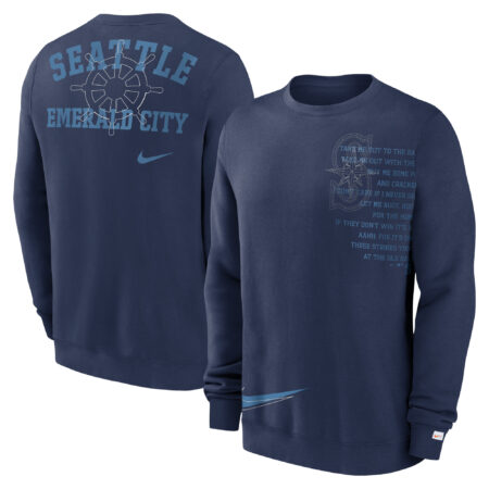 Seattle Mariners Statement Ball Game Fleece Pullover Sweatshirt - Navy