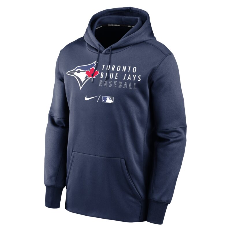 Toronto Blue Jays Collection Logo Stack Performance Pullover Hoodie - Navy - Image 2