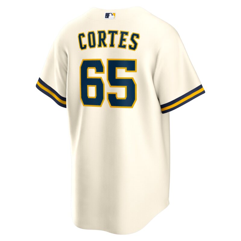 Nestor Cortes Milwaukee Brewers Home Jersey - Cream - Image 3