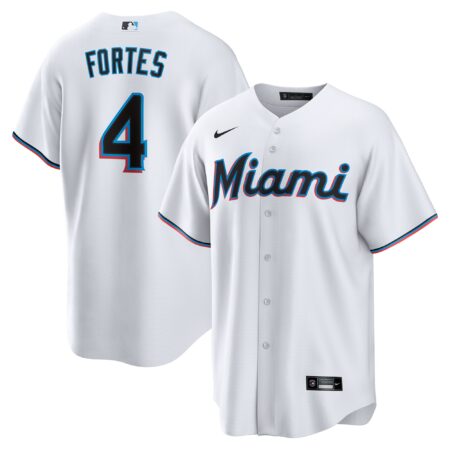 Nick Fortes Miami Marlins Home Jersey - White