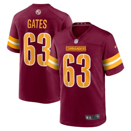 Nick Gates Washington Commanders Game Player Jersey - Burgundy