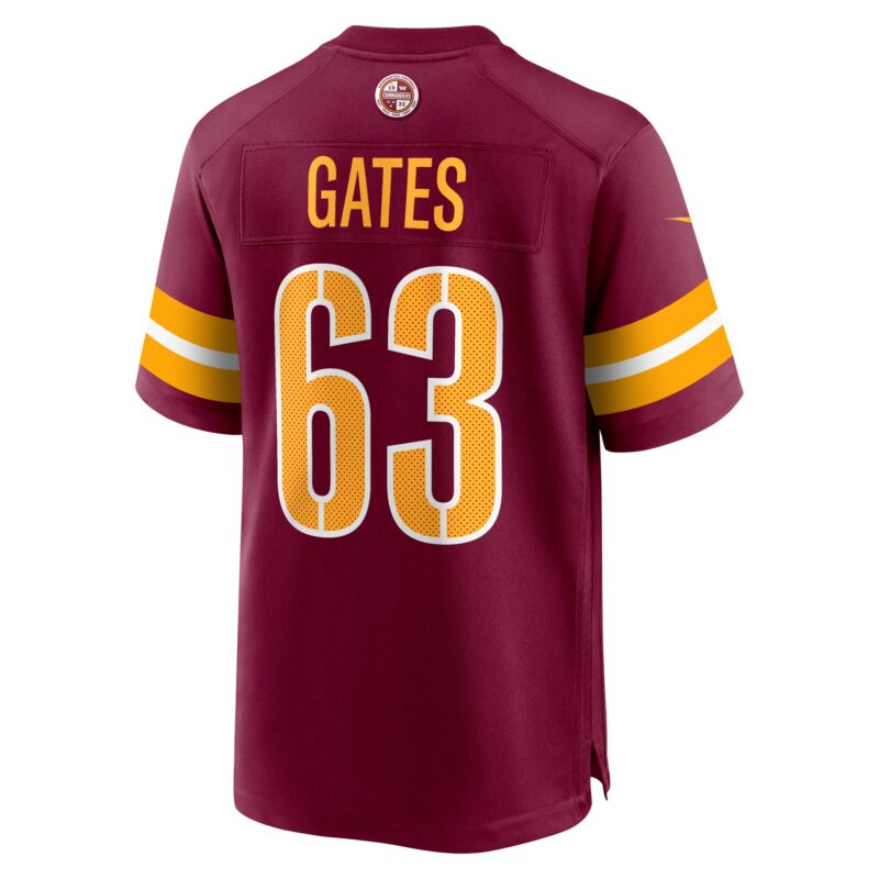 Nick Gates Washington Commanders Game Player Jersey - Burgundy - Image 3