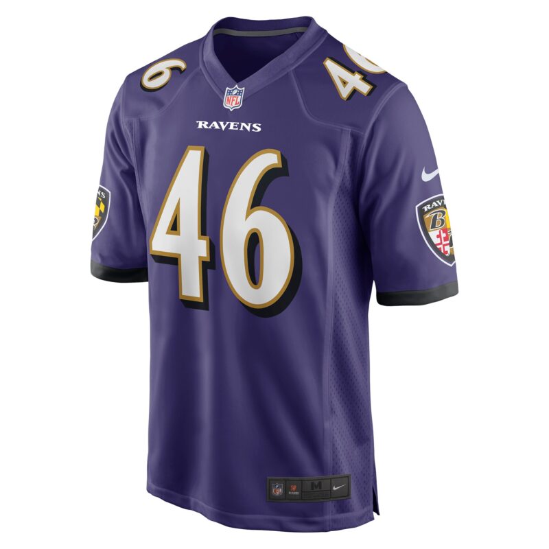 Nick Moore Baltimore Ravens Game Jersey - Purple - Image 2