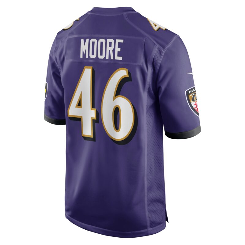 Nick Moore Baltimore Ravens Game Jersey - Purple - Image 3