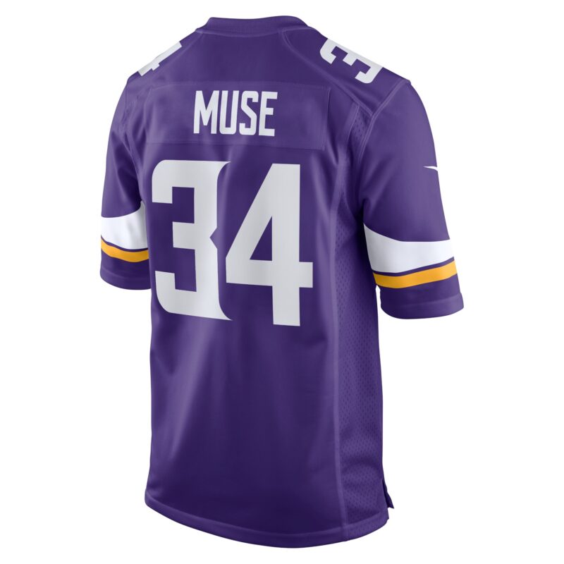 Nick Muse Minnesota Vikings Home Game Player Jersey - Purple - Image 3