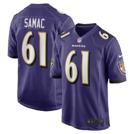 Nick Samac Baltimore Ravens Team Game Jersey - Purple