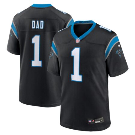Number 1 Dad Carolina Panthers Game Jersey - Black