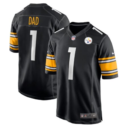 Number 1 Dad Pittsburgh Steelers Game Jersey - Black