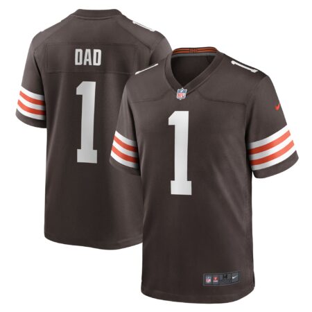 Number 1 Dad Cleveland Browns Game Jersey - Brown
