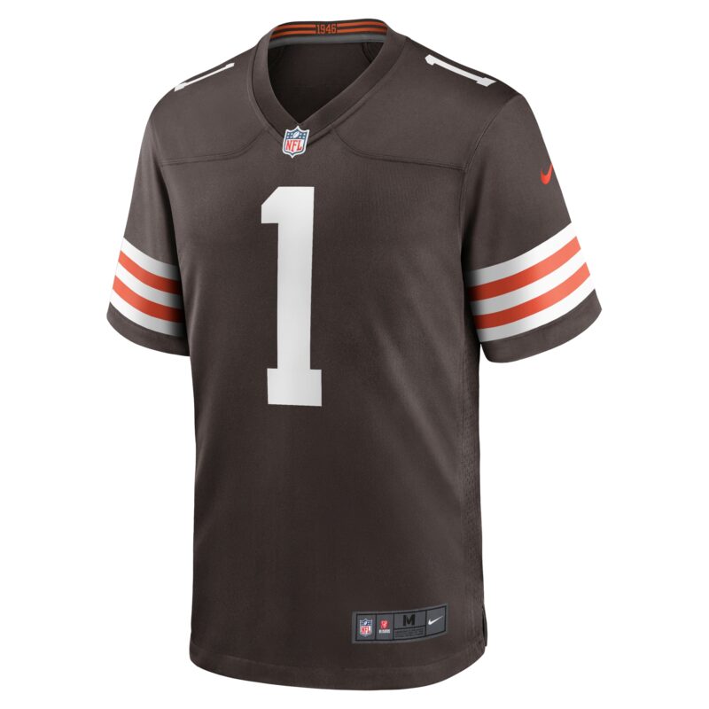 Number 1 Dad Cleveland Browns Game Jersey - Brown - Image 2