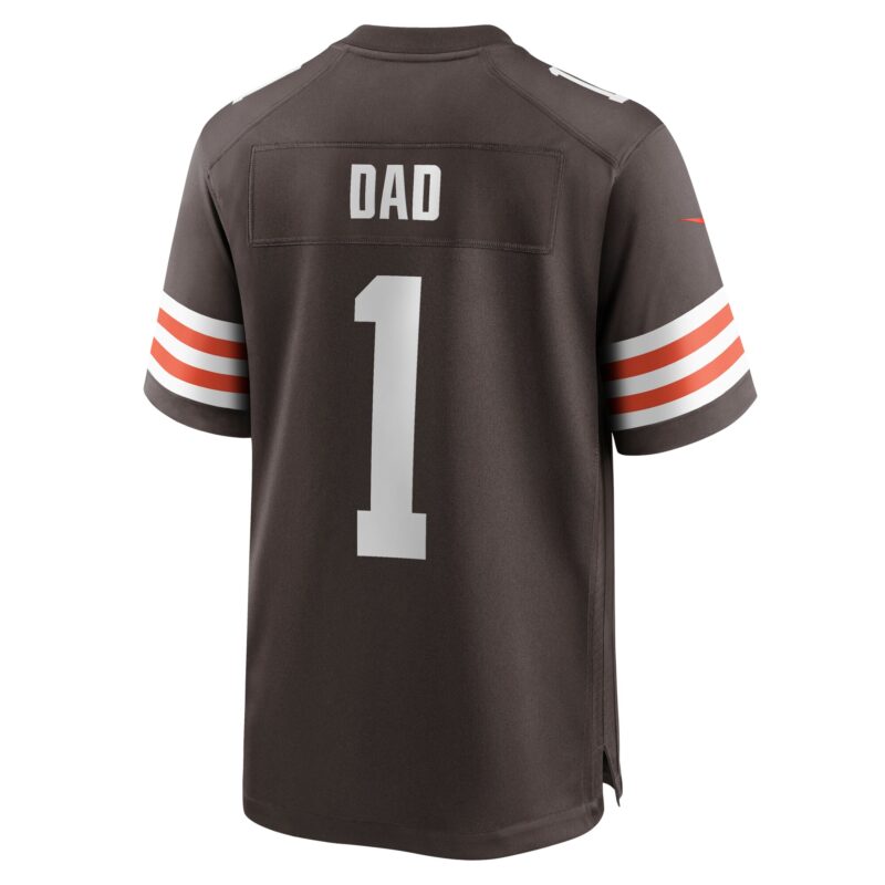 Number 1 Dad Cleveland Browns Game Jersey - Brown - Image 3