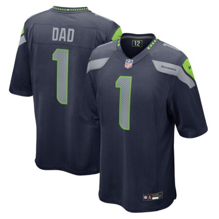 Number 1 Dad Seattle Seahawks Game Jersey - College Navy