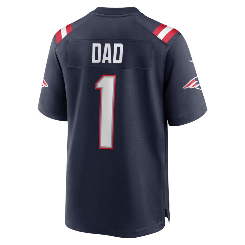 Number 1 Dad New England Patriots Game Jersey - Navy - Image 3