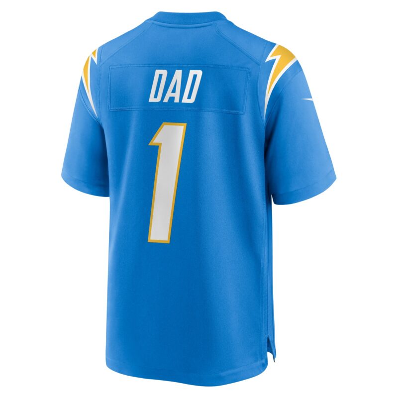 Number 1 Dad Los Angeles Chargers Game Jersey - Powder Blue - Image 3