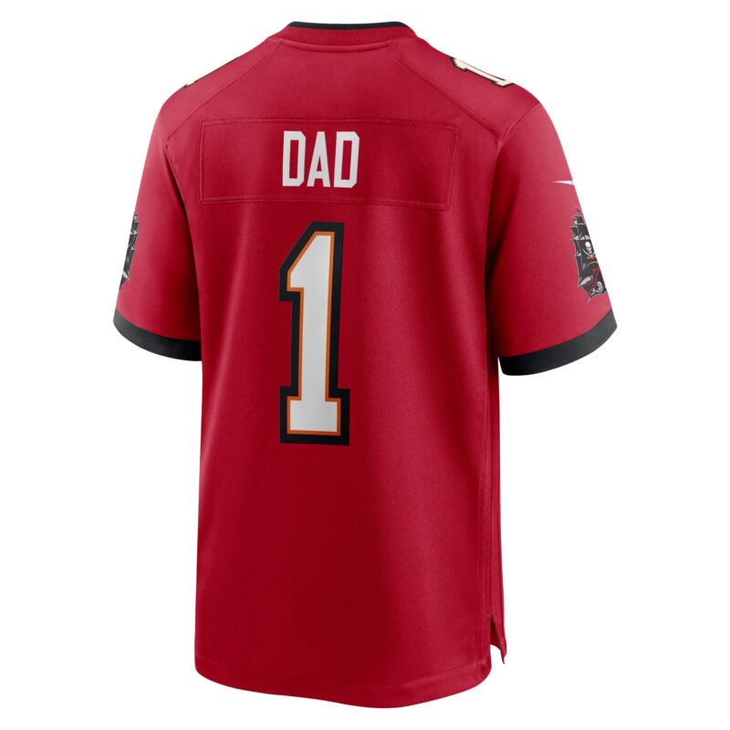 Number 1 Dad Tampa Bay Buccaneers Game Jersey - Red - Image 3