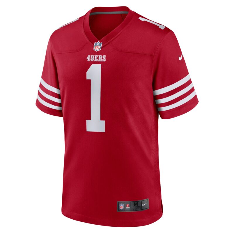 Number 1 Dad San Francisco 49ers Game Jersey - Scarlet - Image 2