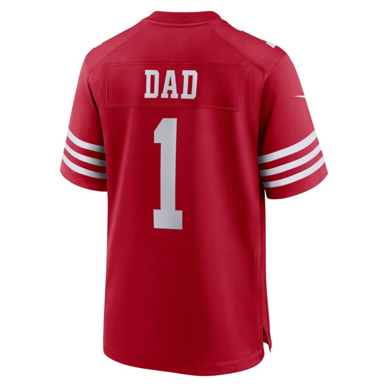 Number 1 Dad San Francisco 49ers Game Jersey - Scarlet - Image 3