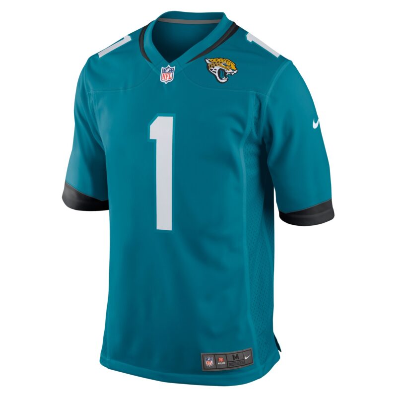 Number 1 Dad Jacksonville Jaguars Game Jersey - Teal - Image 2