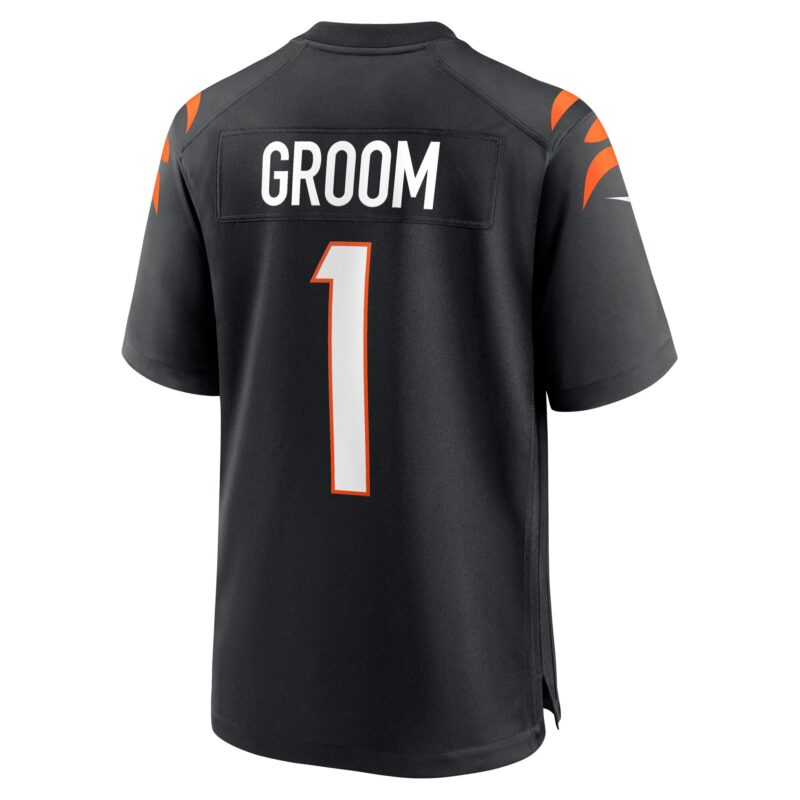 Number 1 Groom Cincinnati Bengals Game Jersey - Black - Image 3
