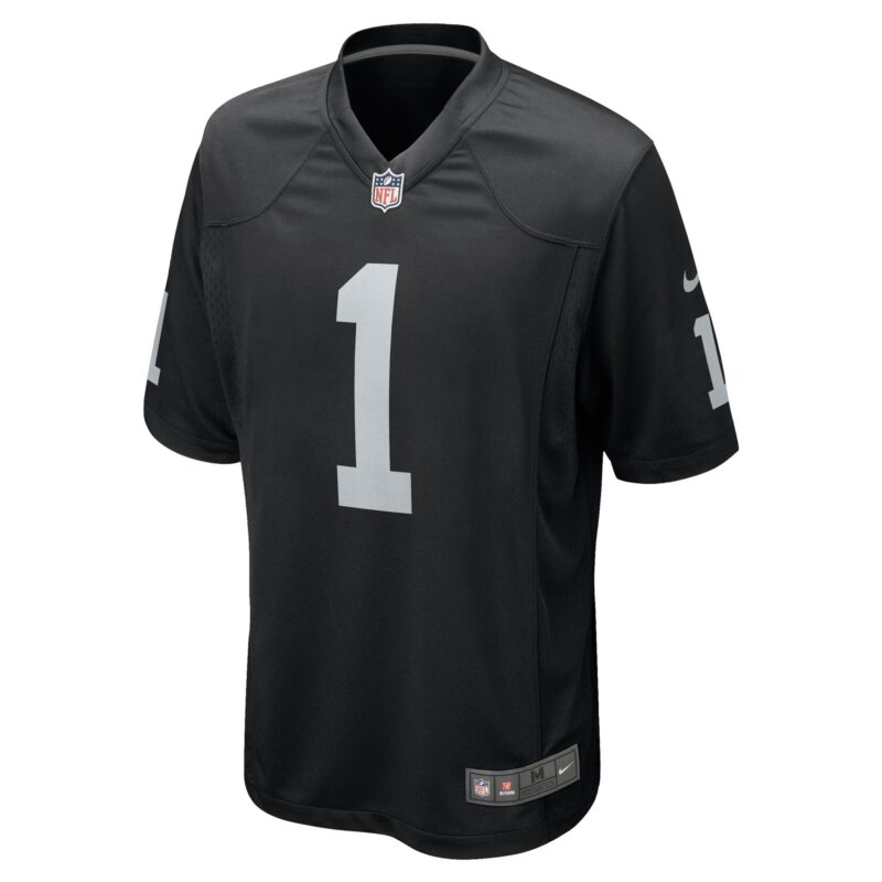 Number 1 Groom Las Vegas Raiders Game Jersey - Black - Image 2