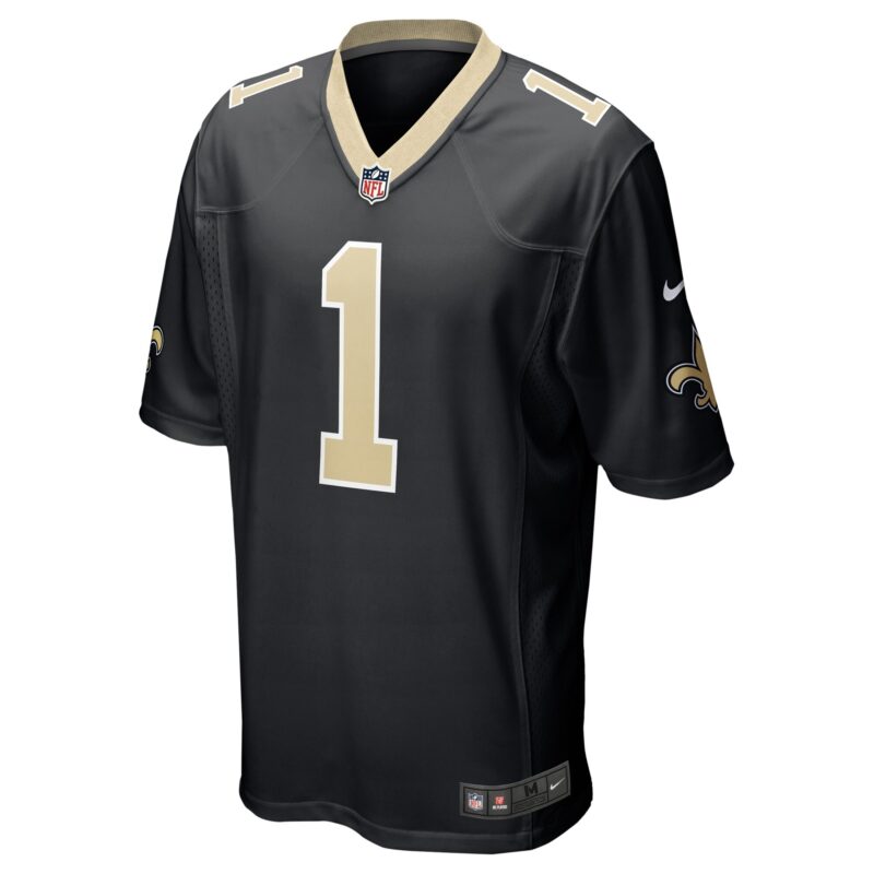 Number 1 Groom New Orleans Saints Game Jersey - Black - Image 2